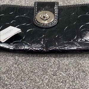 Coach patent black wallet